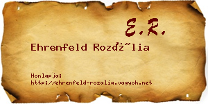 Ehrenfeld Rozália névjegykártya